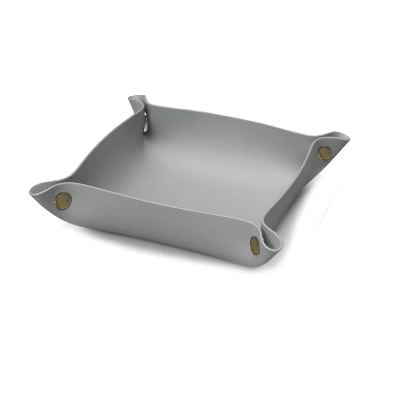 Portable Folding Leather Tray