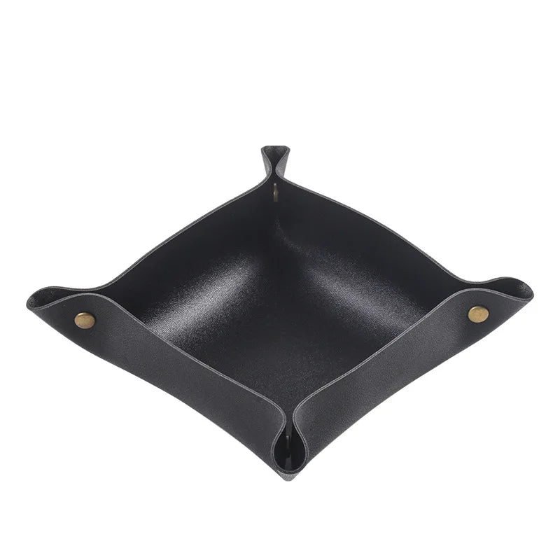 Portable Folding Leather Tray